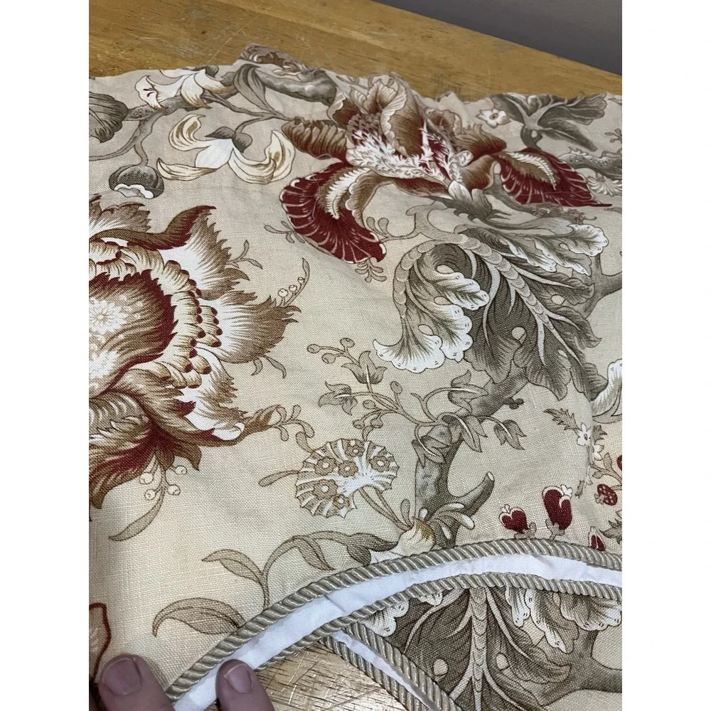 Covington‎ Dennehy Jute 65 Floral Linen (2) Valances Flower Cottagecore 48x18